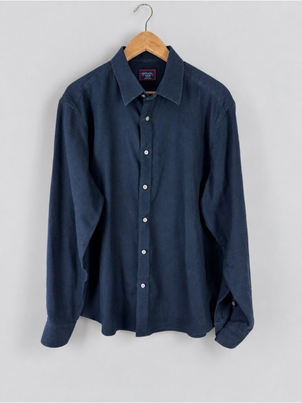 UNTUCKit Men's Dark Navy Long-Sleeve Button-Down Shirt Size XL 100% Cotton